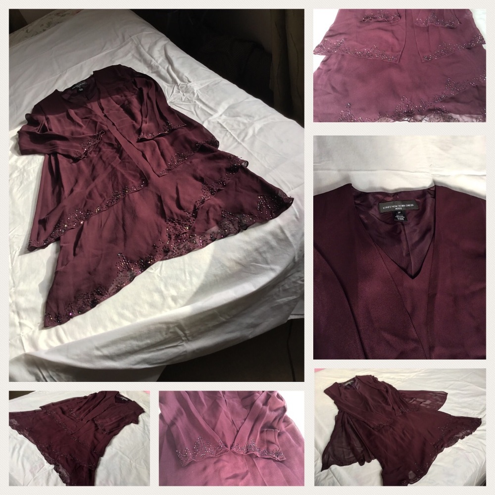 JONES NEW YORK...NWOT. 100% Silk Purple plum dress